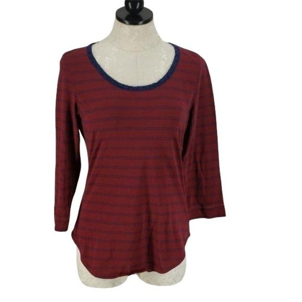 Riders by Lee Striped Red Blue Scoop neck blouse